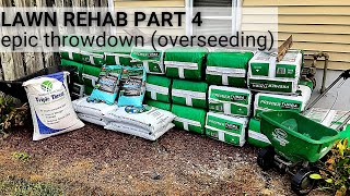 😏 Overseeding  Spreading Fertilizer  Peat Moss [upl. by Mcdowell]