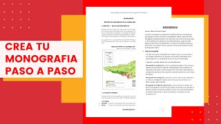 COMO HACER UNA MONOGRAFIA DESDE CERO [upl. by Ahsekar]