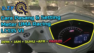 DIY  Cara pasang dan setting meter UMA Racing LC135 V1  Newbie [upl. by Lamrej969]