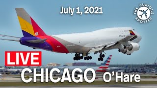 🔴 LIVE plane spotting at CHICAGO OHare Airport ORD on July 1 2021 ATC included [upl. by Gabler]