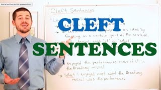 Grammar Series  How to use Cleft Sentences [upl. by Minta478]