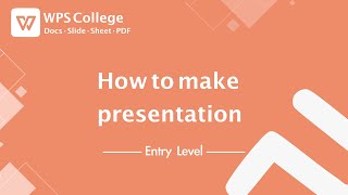 WPS Office PPT 12 How to make presentation with WPS Presentation Tutorial [upl. by Trah]