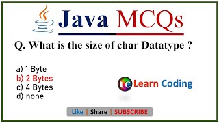 Part2 Java MCQs  Java MCQs for TCS Interview  Learn Coding [upl. by Cox]