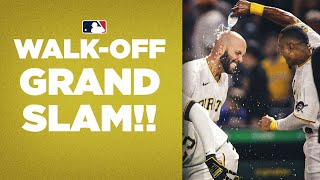 WALKOFF GRAND SLAM Pirates launch grand slam down 2 to Mets to win [upl. by Adnowat933]