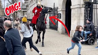 Scary Moment SPOOKED Horse Charges Out Of Box Into Tourists [upl. by Wilburn468]