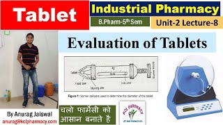 Evaluation of Tablet  Disintegration amp Dissolution Test  L8 Unit2  Industrial Pharmacy 5th Sem [upl. by Olympe]