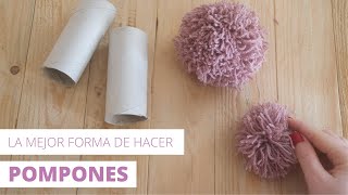 Como hacer POMPONES de LANA FÁCIL y RÁPIDO  La MEJOR forma de hacer POMPONES [upl. by Krysta280]