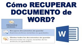 Como Recuperar Archivos de WORD no Guardados Bien Explicado [upl. by Skill390]