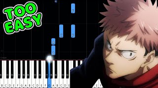 KAIKAIKITAN  Jujutsu Kaisen OP  EASY Piano Tutorial animelovemen [upl. by Attenaz]