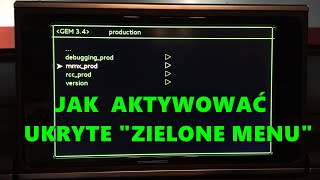 JAK AKTYWOWAĆ UKRYTE ZIELONE MENU MMI MIB2 AUDI A6 C7 A7 Green Menu activation VCDS [upl. by Enairb]