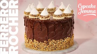 Ferrero Rocher Layer Cake Recipe amp Decoration Tutorial  Cupcake Jemma [upl. by Annayak]