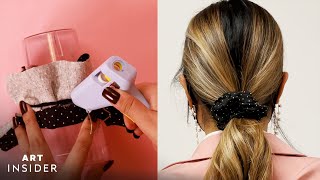 How To DIY NoSew Scrunchies With Hot Glue [upl. by Isla]