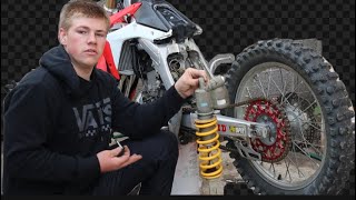 how to remove shock amp spring on crf250r [upl. by Etnwahs]