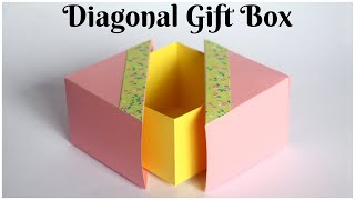 Diagonal Gift Box  Easy Paper Craft Ideas [upl. by Tommie250]