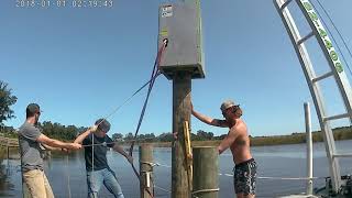 Pile driving for boat lift and dock extension [upl. by Hnahc]