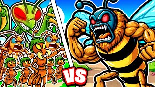 999999 ANT ARMY vs MASSIVE BEE in Pocket Ants [upl. by Gisele144]