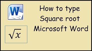 How to type Square Root in Microsoft Word 2010 [upl. by Llireva]