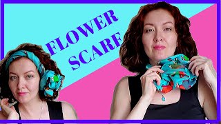 Breathtaking SCARF FLOWER EASY tutorial and 4 WAYS to wear it [upl. by Lumbye]