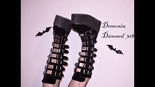 Walking in Demonia Damned 318 Platform Boots  Written Review [upl. by Pressman]