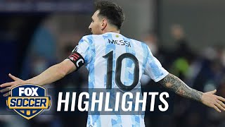 Lionel Messi buries unreal free kick dazzles in Argentinas 30 win  2021 Copa América Highlights [upl. by Armbrecht]