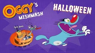 Oggys Mishmash  Halloween  Oggy amp The Cockroaches Special [upl. by Esinal]