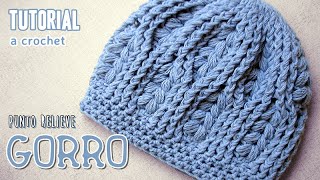 Tutorial GORRO a CROCHET en punto relieve PASO A PASO [upl. by Adon554]