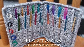 HOW to CROCHET HOOK CASE HOLDER  DIY Tutorial Storage for Hooks by Naztazia [upl. by Albertine]