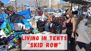 Los Angeles Homeless Skid row  California Crisis [upl. by Nayllij]