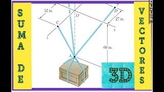 Estatica suma de vectores en 3D Ejercicio 2104 Beer and Jhonston [upl. by Esinereb]