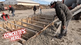 Pouring concrete on a farm MANURE PIT 💩 [upl. by Aliak]