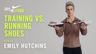 Training vs Running Shoes Emily Hutchins I NRC Tips in Stride I Nike [upl. by Merriott]