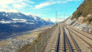 ★ 4K 1x🎥 🇨🇭Brig  Kandersteg  Basel Cab ride during winter 022020 [upl. by Ilam763]