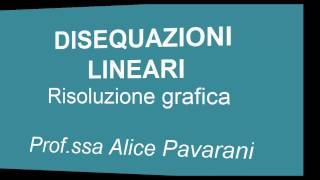 Disequazioni lineari  risoluzione grafica [upl. by Cristiona]