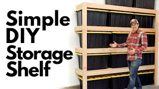 How To Build SIMPLE DIY STORAGE SHELVES [upl. by Arhas]