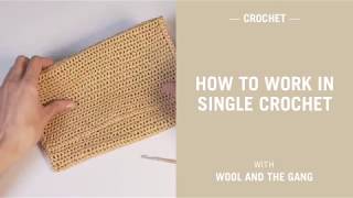 How to work in single crochet with RaRa Raffia  Wool and the Gang [upl. by Nohsyt]