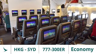 Cathay Pacific 777300ER ECONOMY Class Review Hong Kong to Sydney [upl. by Royden178]