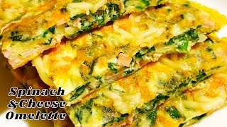 Spinach amp Cheese Omelette Recipe  Breakfast Recipes [upl. by Ellenid42]