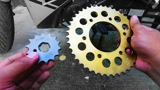 NEW SPROCKET FOR BETTER ACCELERATION HOW TO INSTALL YAMAHA SNIPER 150 [upl. by Boudreaux27]