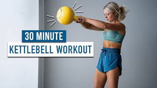 30 MIN Advanced Kettlebell HIIT Workout  Full Body No Repeat [upl. by Urbannal]