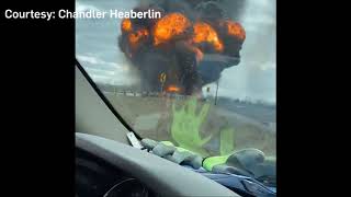 I 70 Tanker Fire Explosion caught on camera [upl. by Phail735]