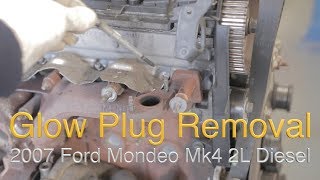 2007 Ford Mondeo Mk4 2L Diesel Glow Plug Removal [upl. by Nirehtac]