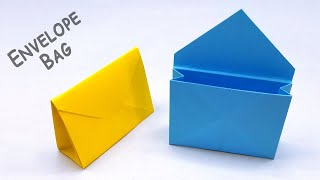 Origami Paper Handbag Shape Envelope 🎀 Without Glue Tape  Making Easy Paper Bag Envelopes [upl. by Haidadej]