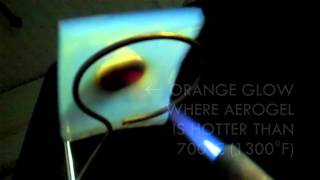 Aerogel Superinsulation Blowtorch Demo Hersheys Kiss [upl. by Mosera]