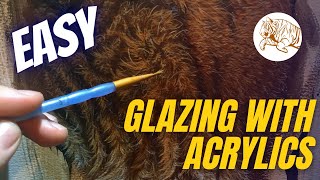 How To GLAZE Using Acrylics  Fur Painting Tips [upl. by Sliwa]