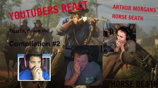 SPOILER Youtubers React to Arthurs Horse Death Red Dead Redemption 2 Horse Death [upl. by Akemej]