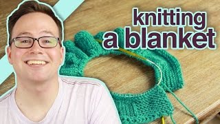 How to Knit a Blanket With Circular Knitting Needles [upl. by Melborn]