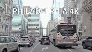 Philadelphia 4K  Driving Downtown  USA [upl. by Yelyac351]