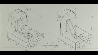 Copy isometric 13  Technical drawing  Engineering drawing [upl. by Hobey]