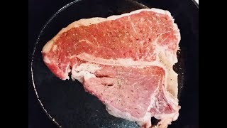 Cast Iron Skillet T Bone Porterhouse Steak Recipe [upl. by Aicilram40]