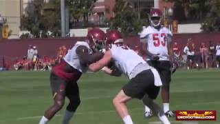 USC Fall Camp Outside Linebacker Drills [upl. by Rebor354]